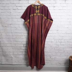 J. Peterman Caftan Striped Canvas Embroidered OS - Benes, Seinfeld style